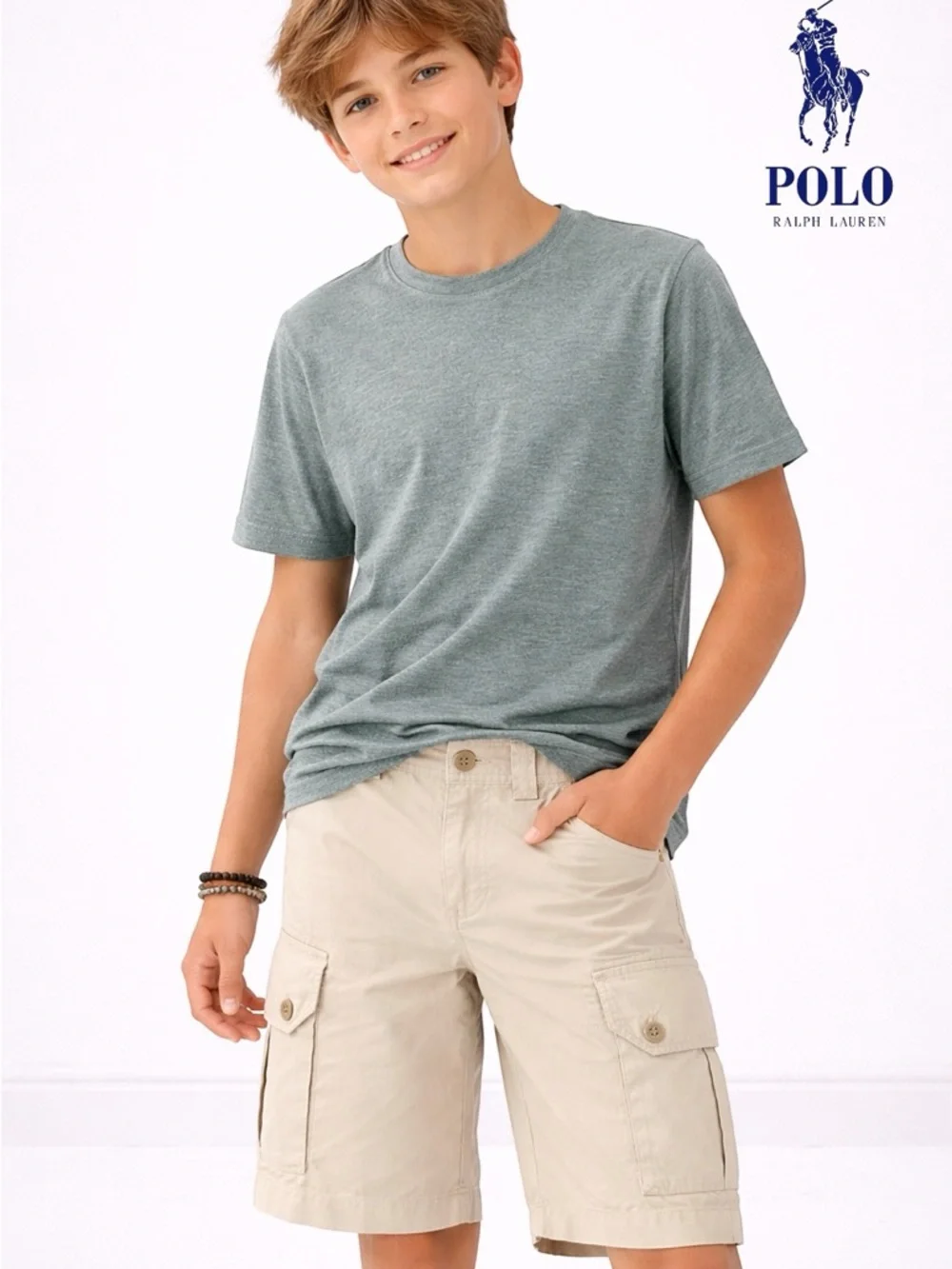 Polo Ralph Lauren Shorts Kids Cargo Beige Size 14 Cotton